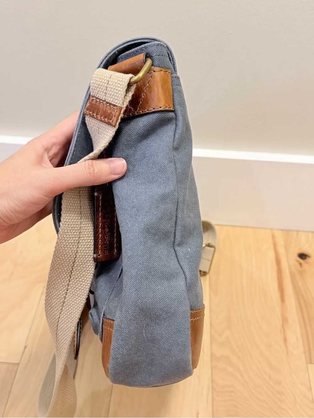 Frye x Crate & Barrel Coated Canvas Messenger Laptop Bag
